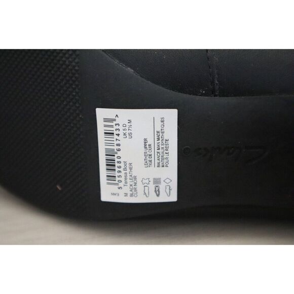 Clarks 261-67841 Women's Sz 7.5M Black Leather Teresa Ankle Boots - Picture 7 of 9